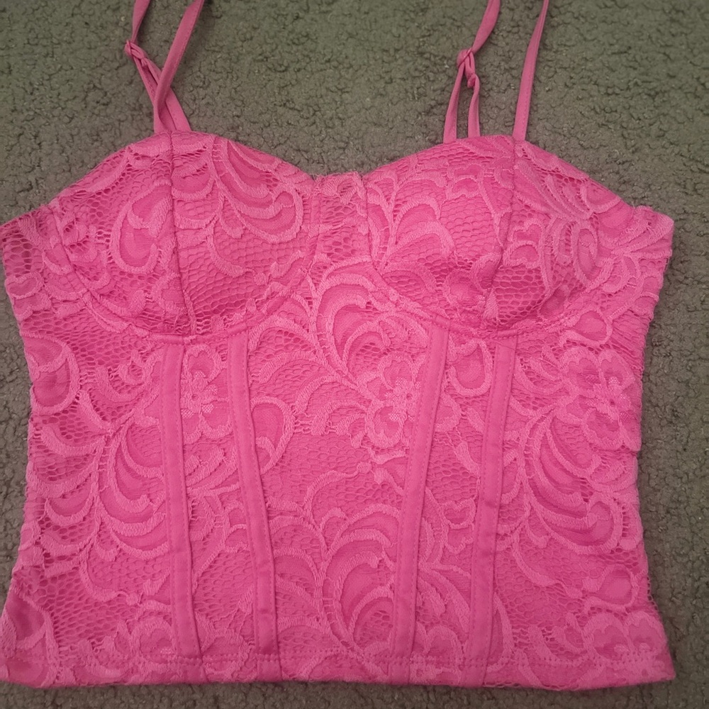 No Boundaries Pink Fitted Bustier Camisole